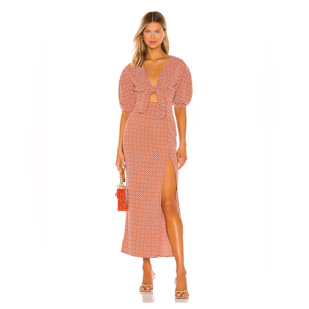House of Harlow 1960 Maxi Dress - geo tile print 🧡🤍🧡